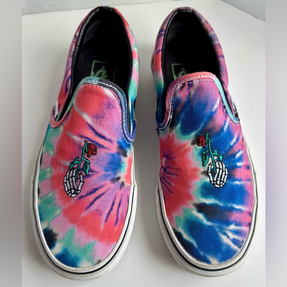 VANS Off The Wall Classic Tie Dye Grateful Dead Slip On Sneaker Shoe W7/M5.5